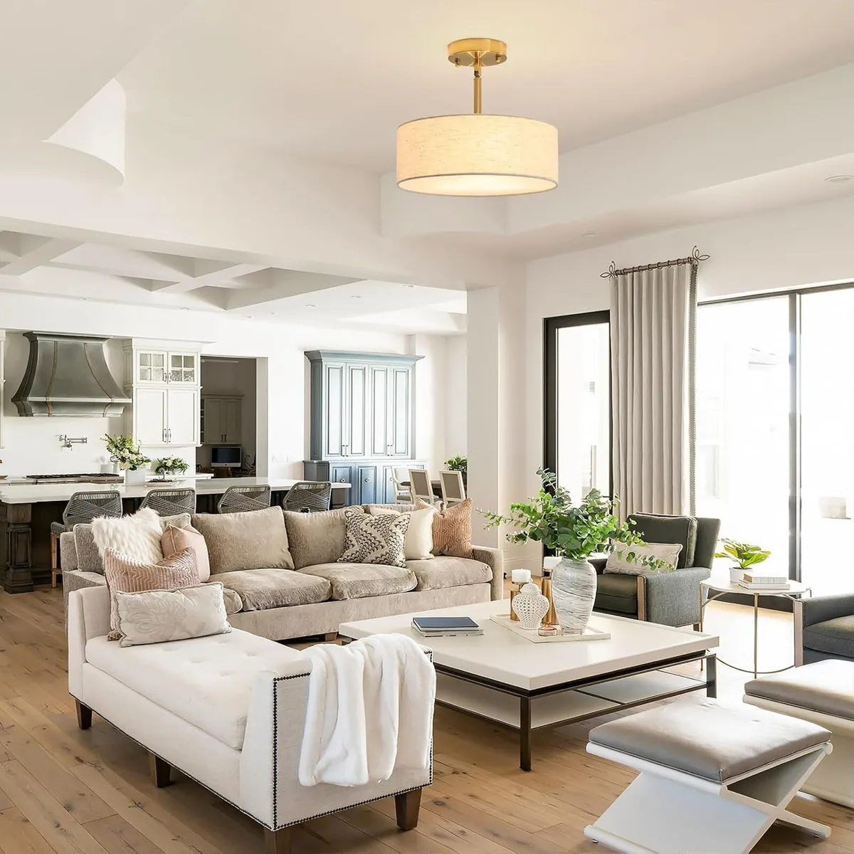 3 Ceiling Living Room Modern Fabric Shade - Image 3