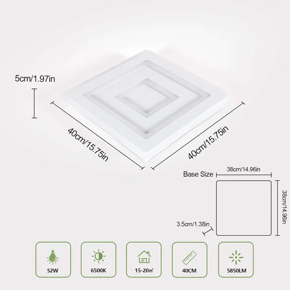 Ceiling Lamp LED Modern 52W 5850lm Light 6500K - Image 4