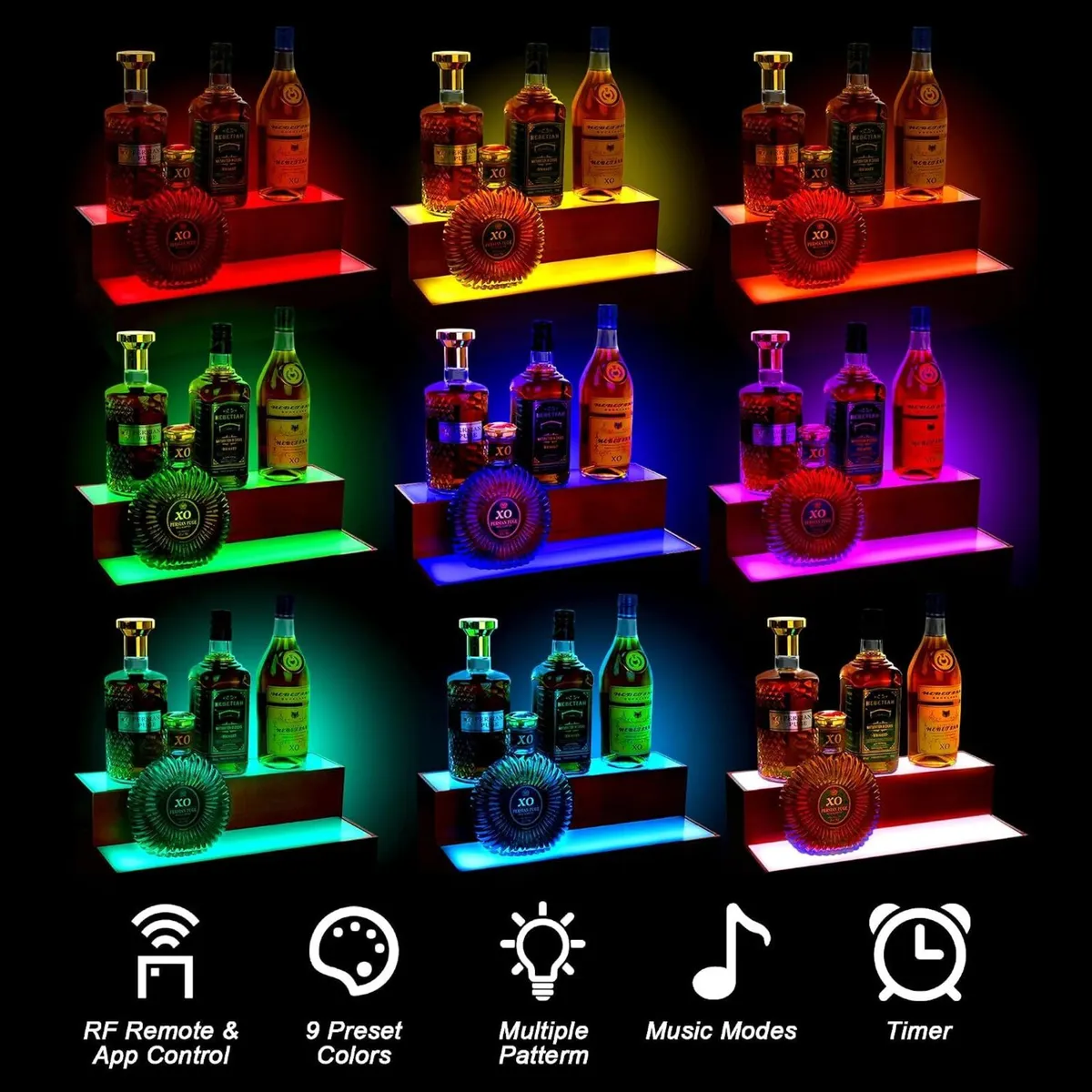 16 Inch Wine Rack with Light LED Liquor - Image 3