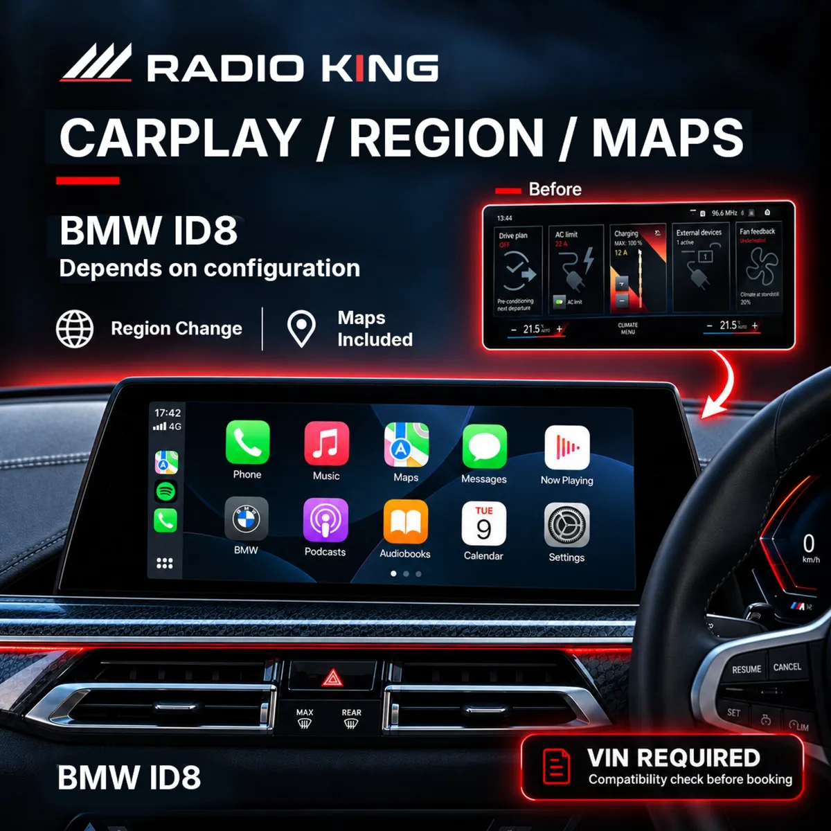 BMW ID8 CarPlay, Region Change & Maps Conversion