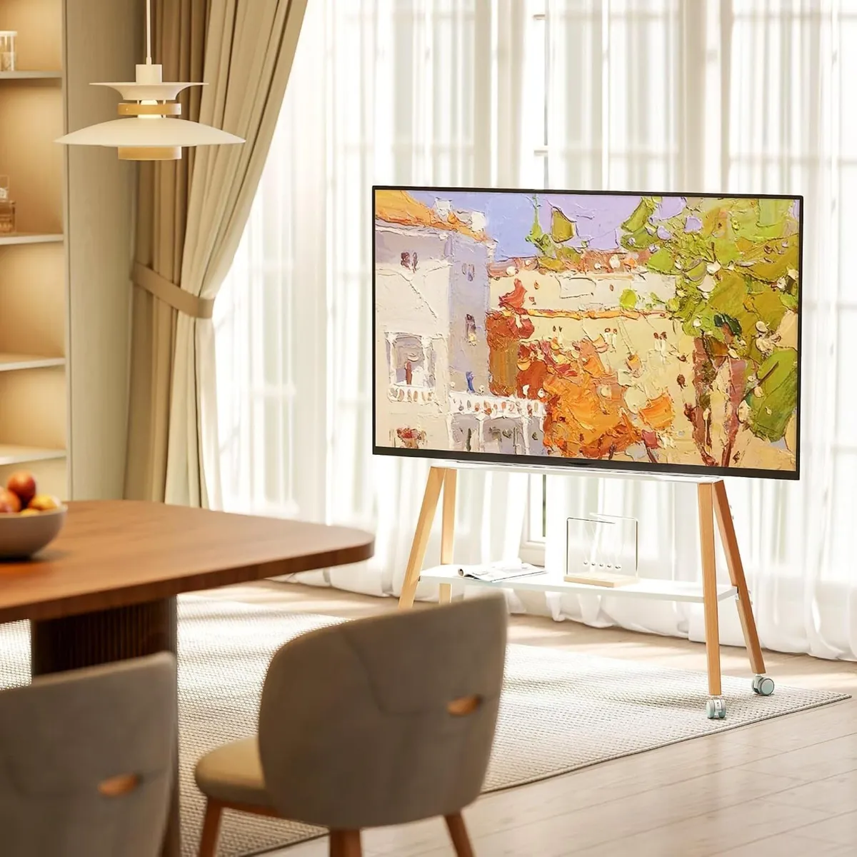 Rolling TV Stand with Wheels - Image 2