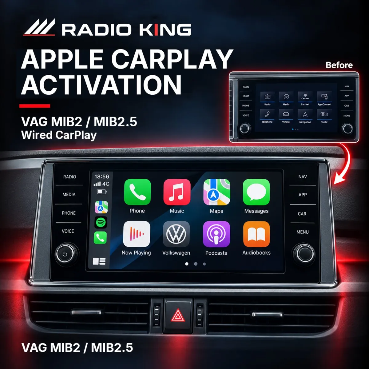 VAG MIB2 / MIB2.5 Wired Apple CarPlay Activation