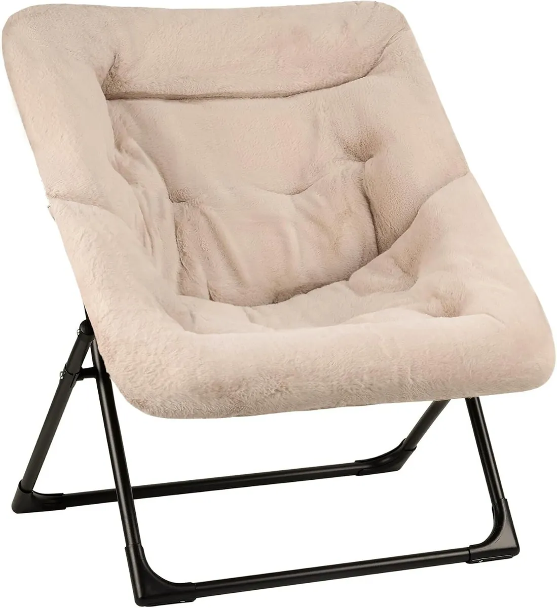 Armchair Saucer Chair Comfy Faux-Fur Reading - Image 1