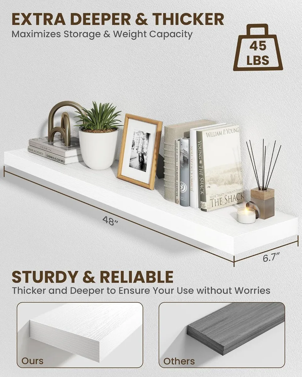 Floating Shelves for Wall Wooden with Invisible - Image 4