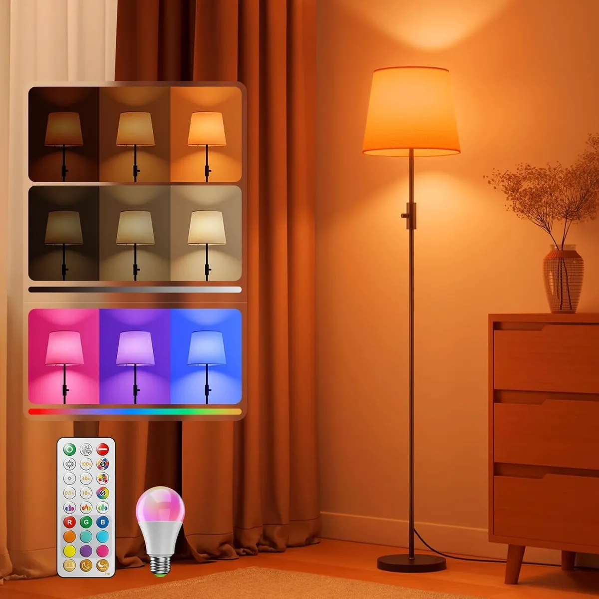 LED Floor Lamp RGB Colour Changing 157CM - Image 1