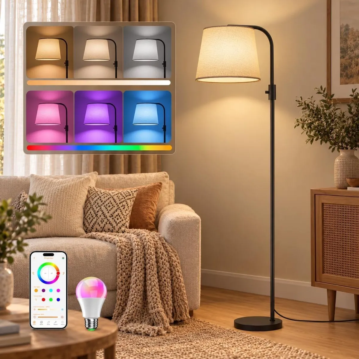 Smart RGB Arc Floor Lamp App Control - Image 1