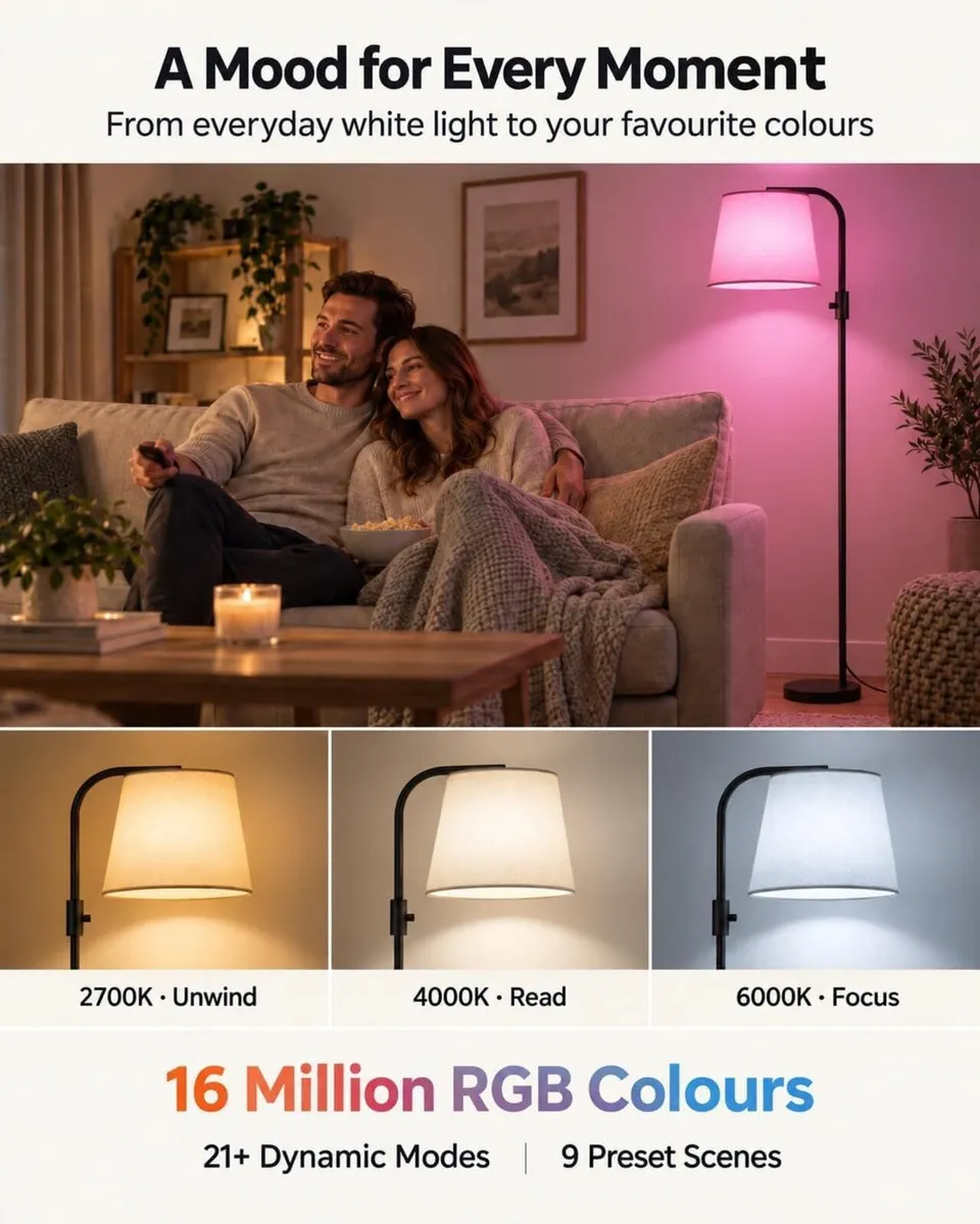 Smart RGB Arc Floor Lamp App Control - Image 3
