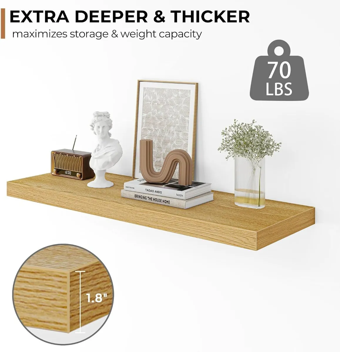 Floating Shelves Rustic Wooden Wall (2 Pack) - Image 4