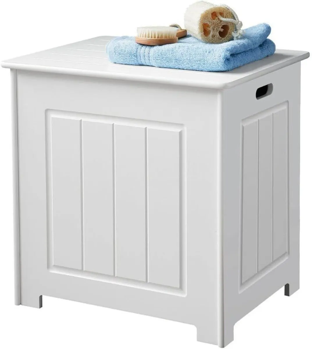Wooden Storage Ottoman Bench Laundry Bin - Image 1