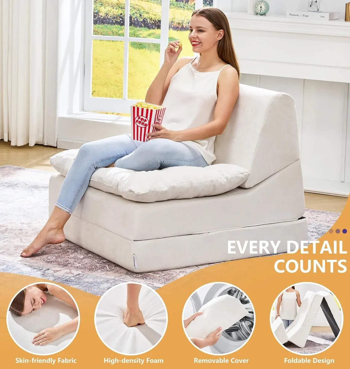 Folding Sofa Bed Large Comfy Floor Lounger - Image 4