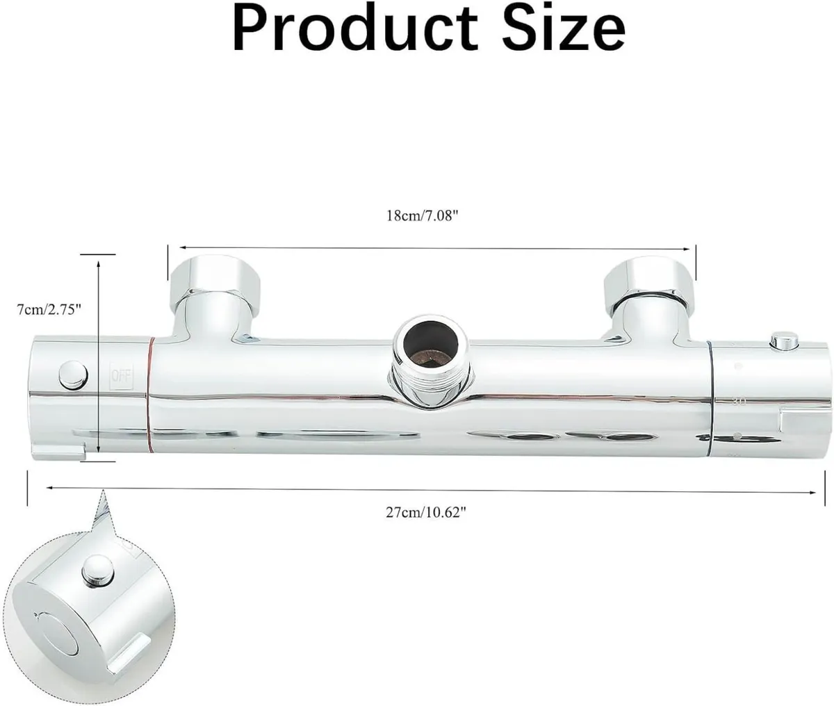 Thermostatic Shower Mixer Bar 2 Outlet Wall - Image 2