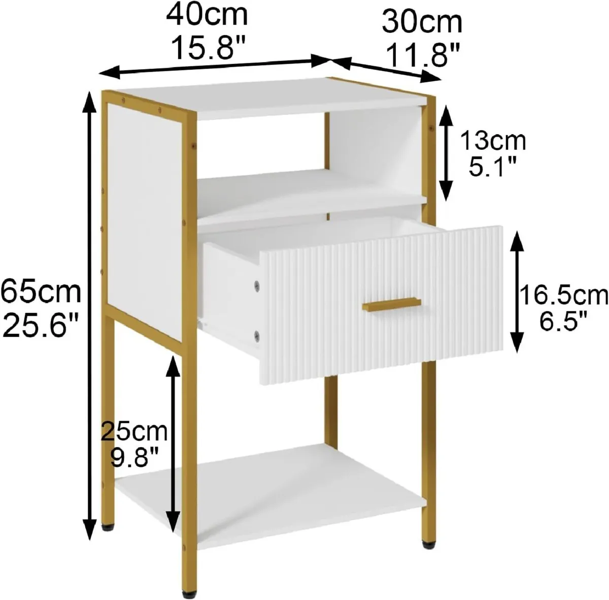 Bedside Table Nightstand with Storage Drawer - Image 2