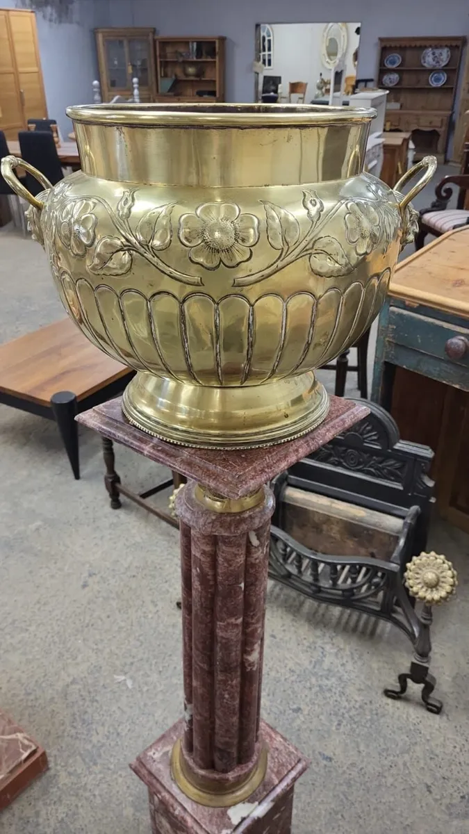 Large 19th century brass planter - Image 2