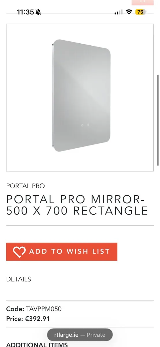 LED Mirror 500 x 700 (Half Price) - Image 1