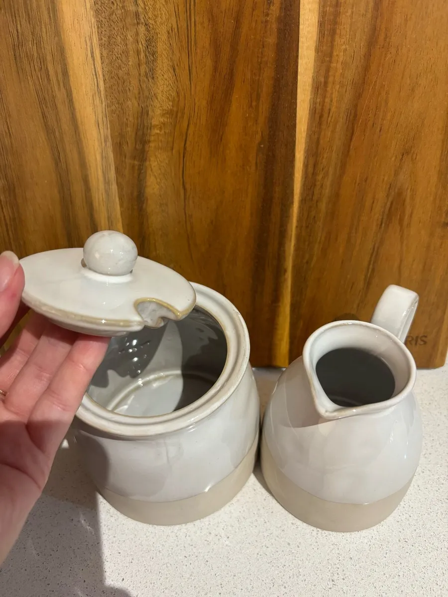 clay pottery sugar and milk jugs - Image 2