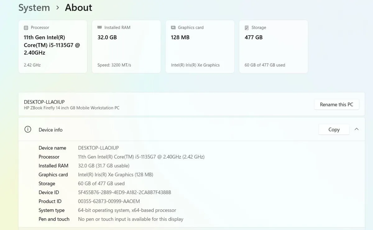 HP ZBook Firefly 14 G8 | i5 | 32GB | 512GB | 14" - Image 3
