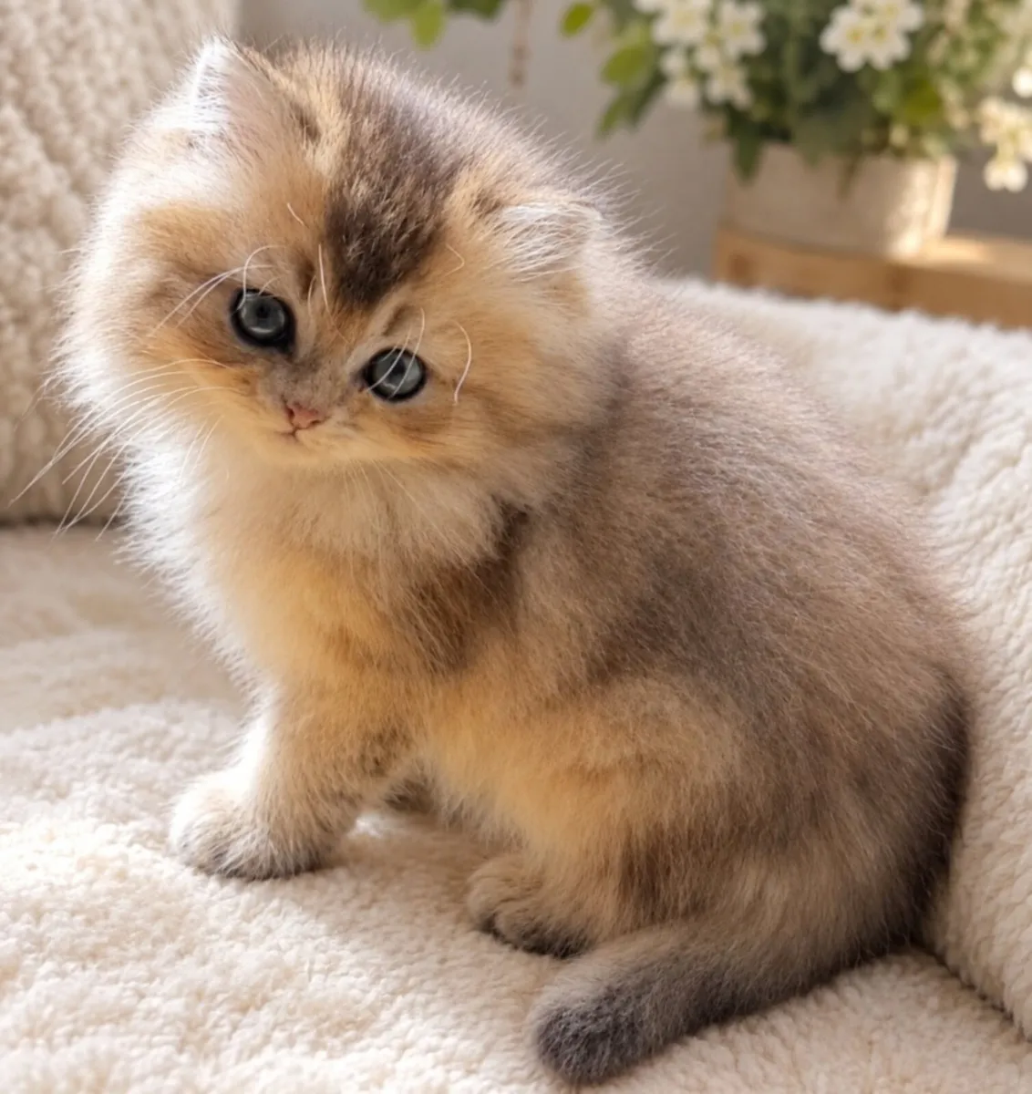 Golden British Longhair female kitten - Image 1