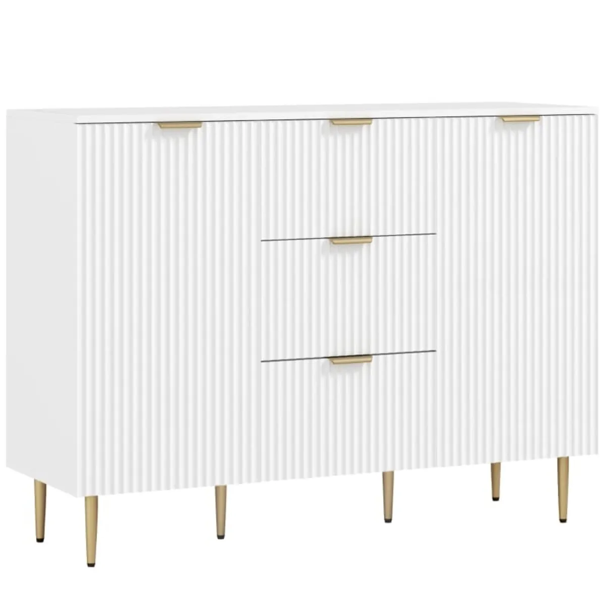 2-Door Sideboard with 3 Drawers and Adjustable She - Image 4