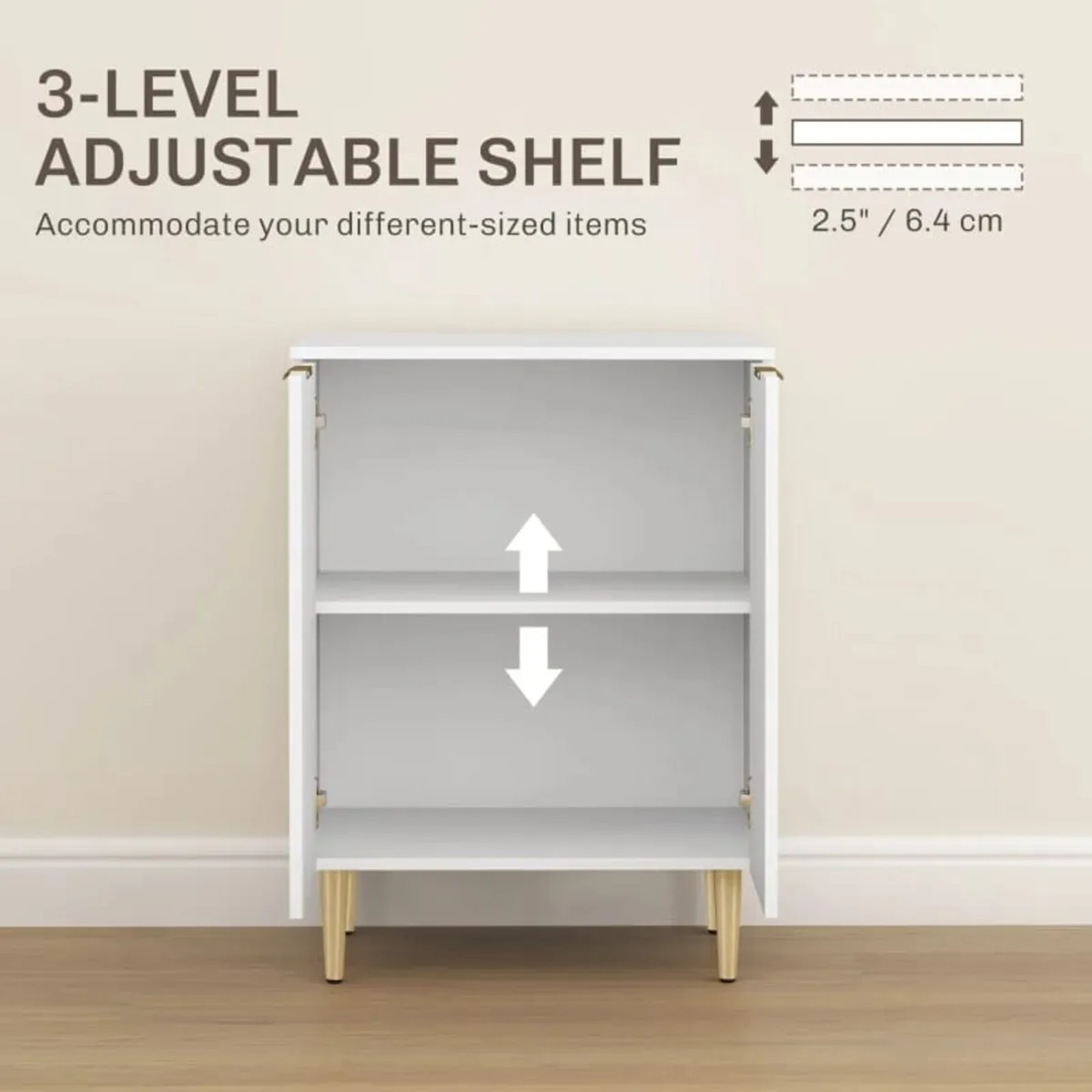 Adjustable Shelf Sideboard - White - Image 2
