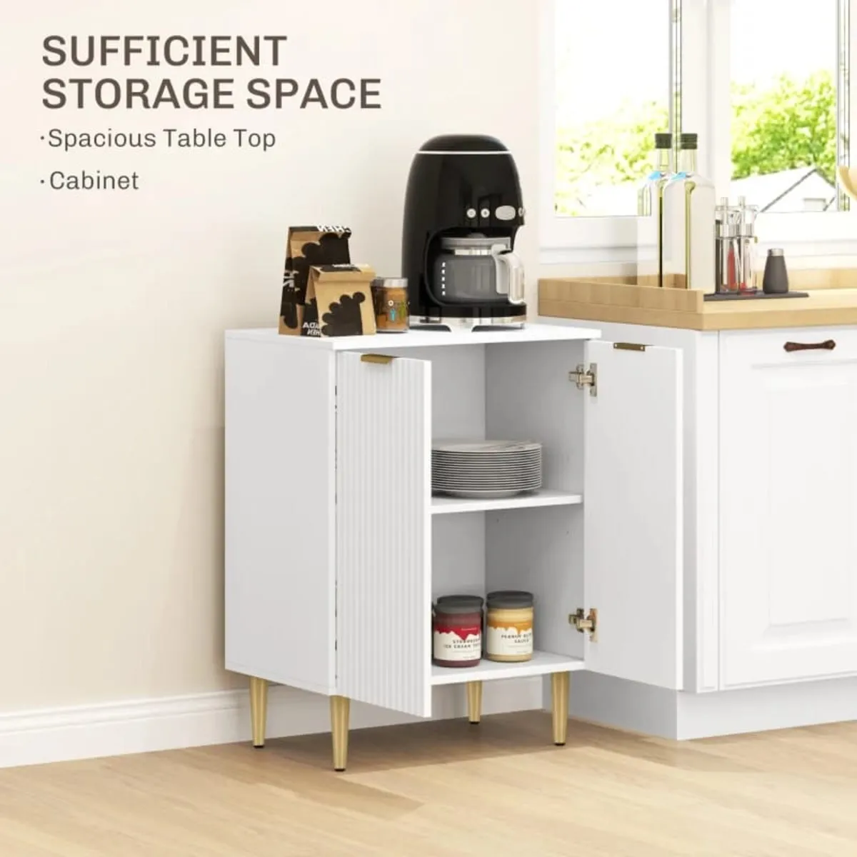 Adjustable Shelf Sideboard - White - Image 3