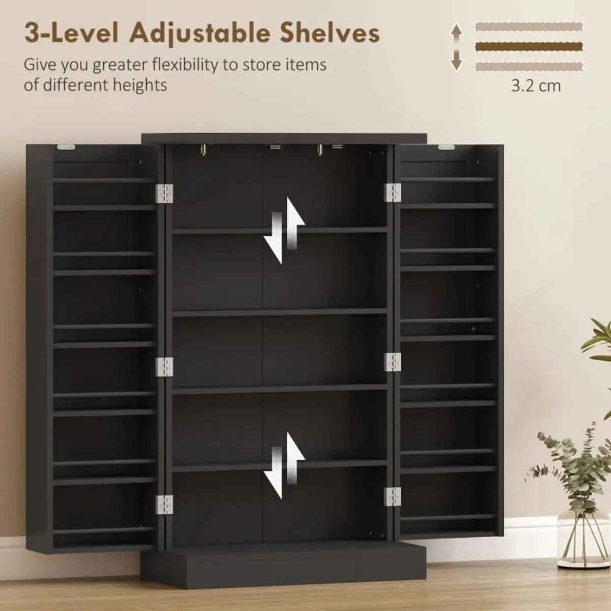 Kitchen Cupboard, Freestanding Multi-Storage Kitch - Image 4