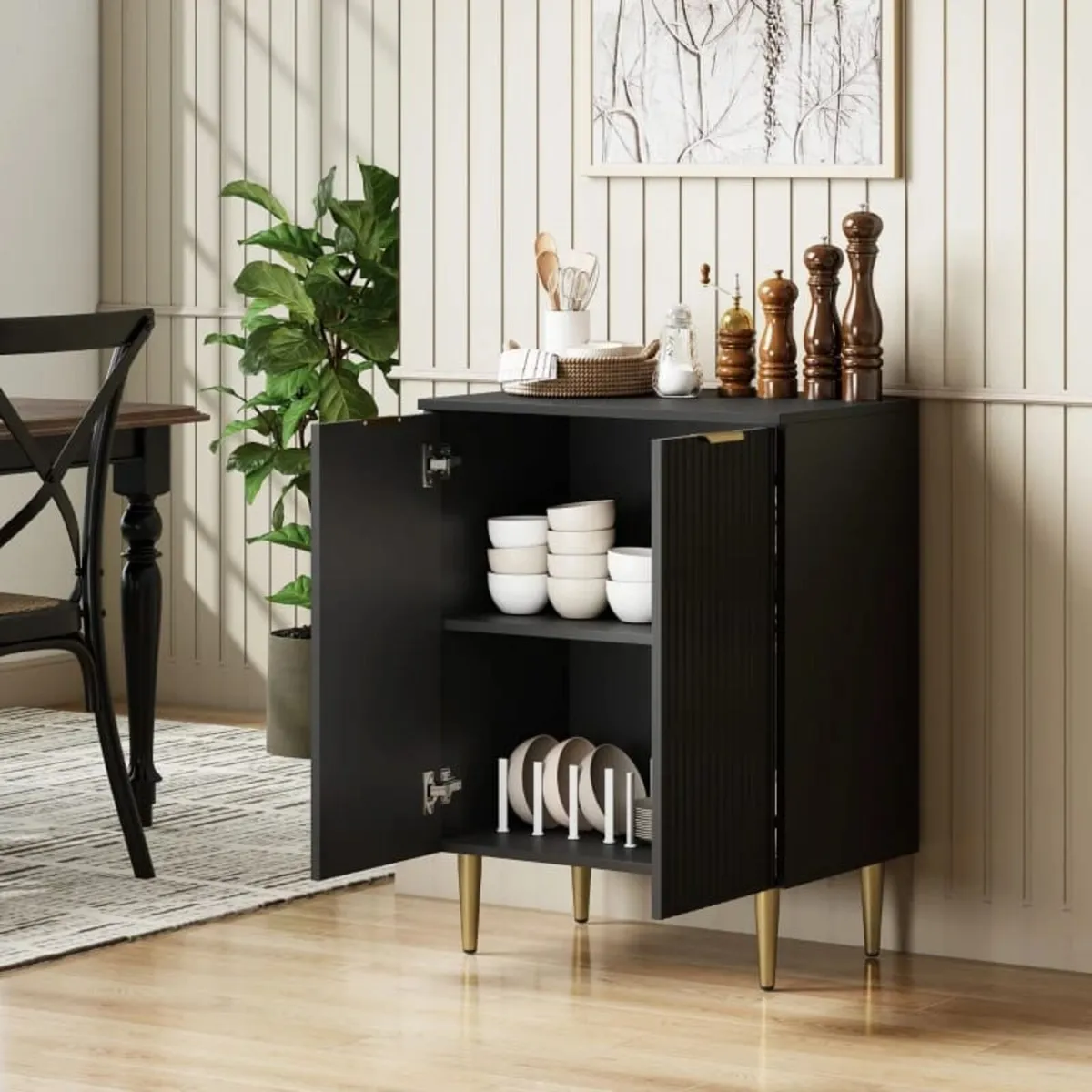 Sideboard Buffet Cabinet, Modern Kitchen Storage C - Image 2