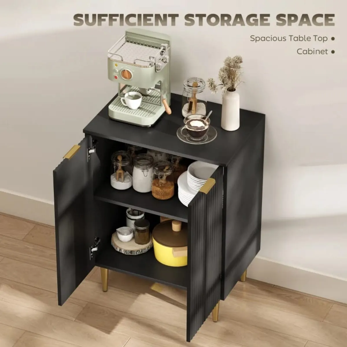 Sideboard Buffet Cabinet, Modern Kitchen Storage C - Image 3