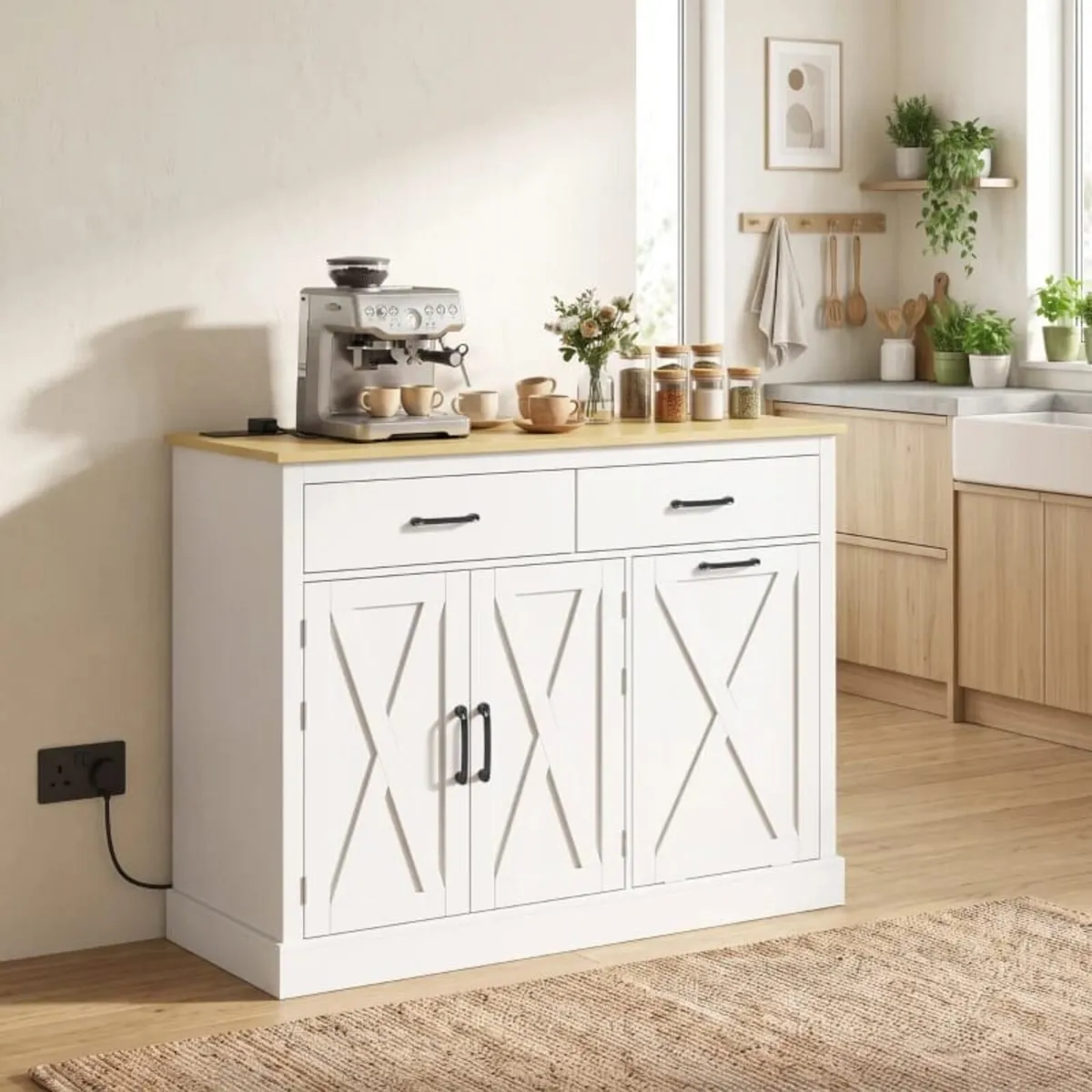 Tilt Out Trash Cabinet with Charging Station, Kitc - Image 1