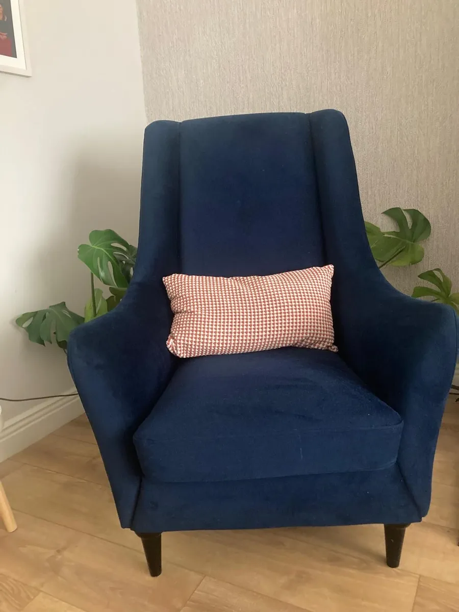 2 Ez Living Bella Navy Velvet Occasional Chairs - Image 3