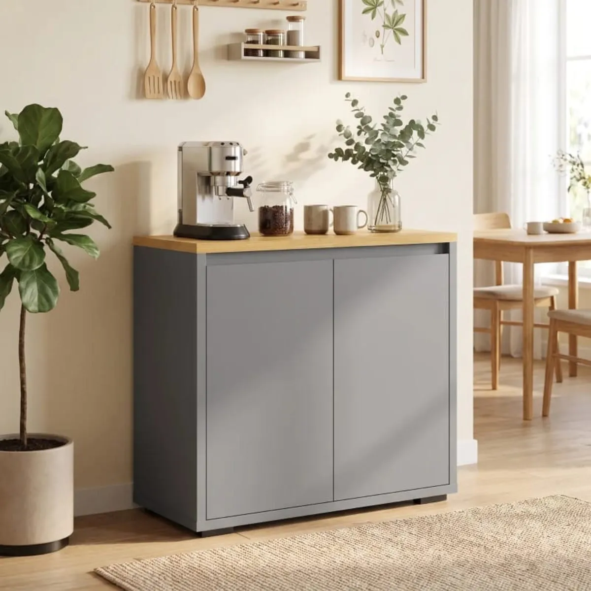 Kitchen Sideboard, Storage Cabinet with Double Doo - Image 2