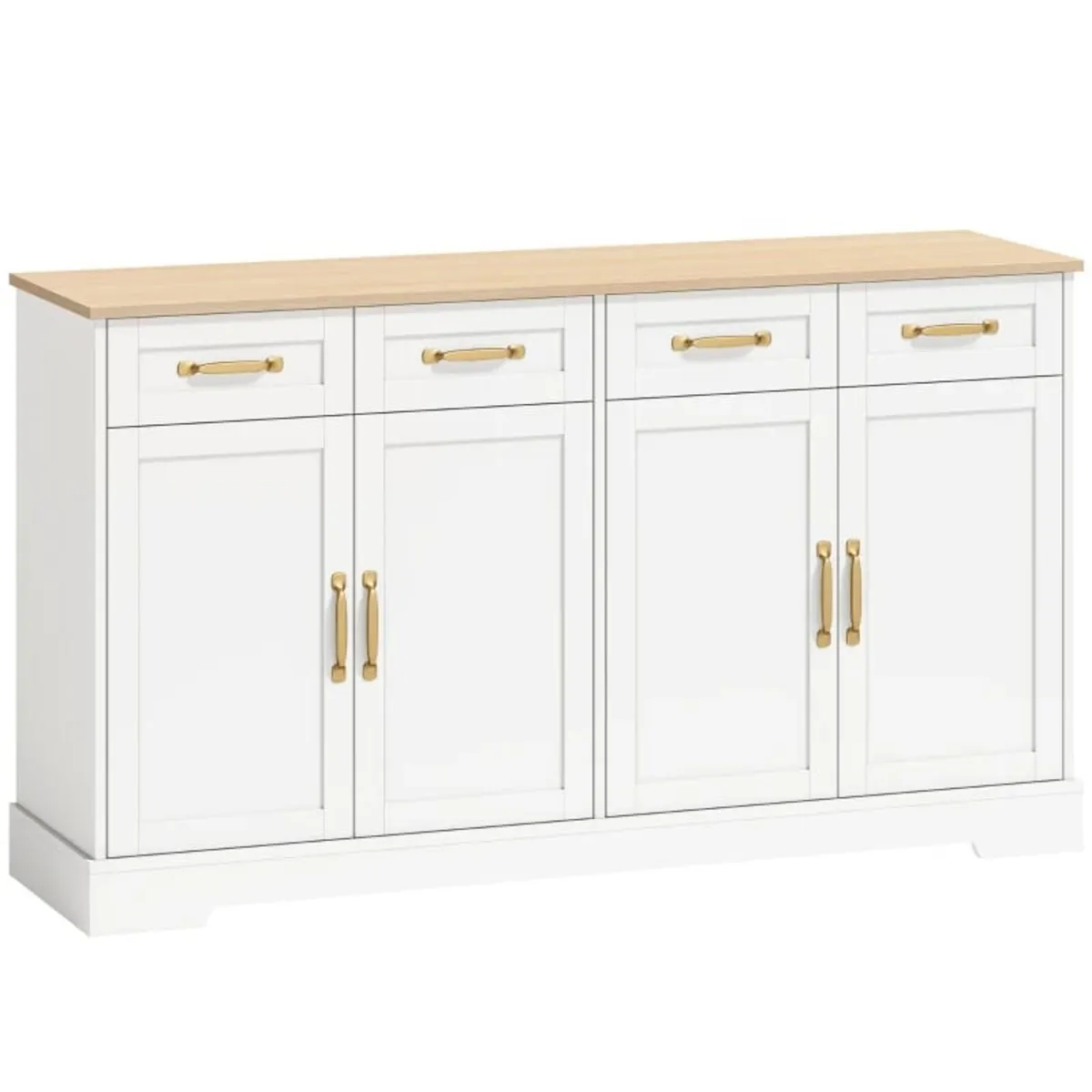 Sideboard Buffet Cabinet, 140 cm Kitchen Storage C - Image 3