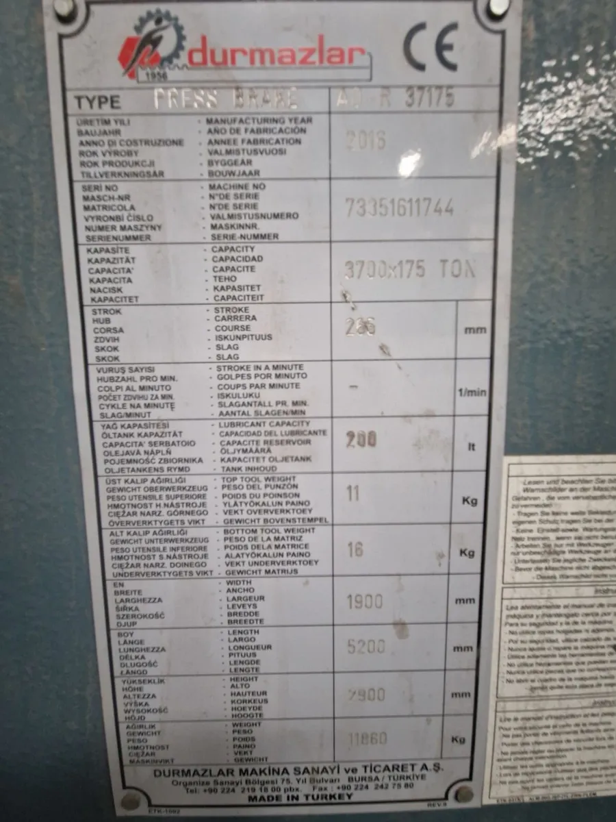 Durma Press Brake - Image 4