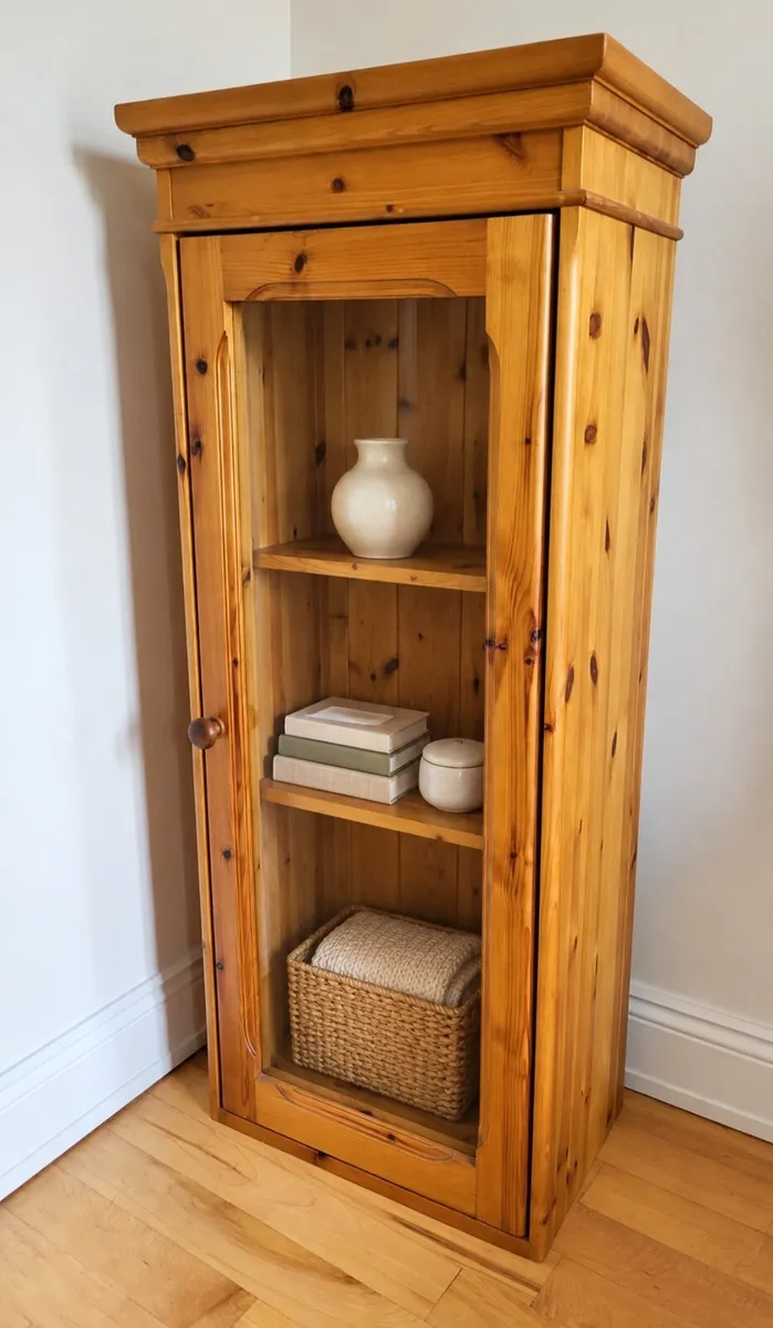 Handmade Solid Pine Glass-Fronted Display Cabinet
