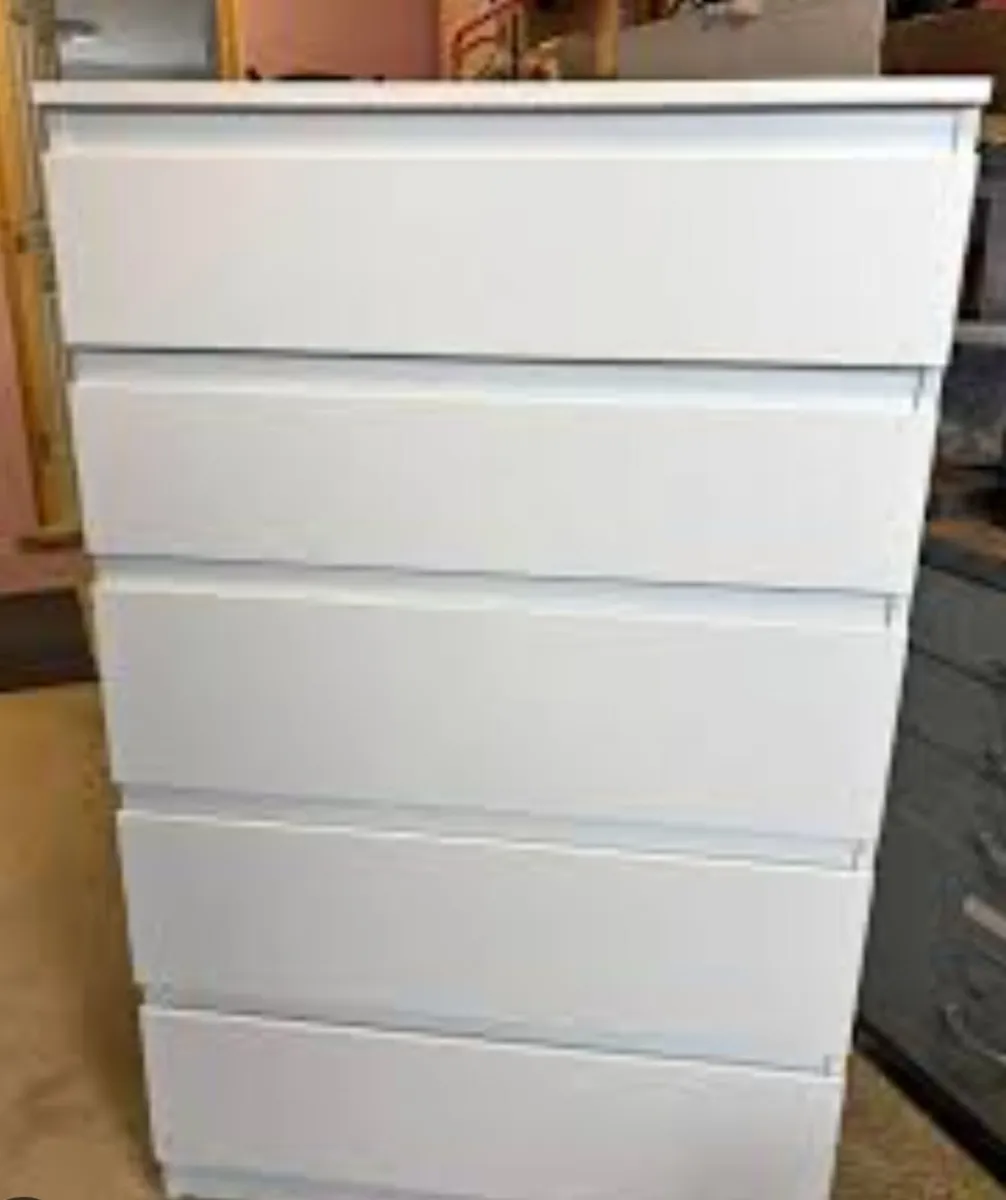 Solid large white chest of drawers