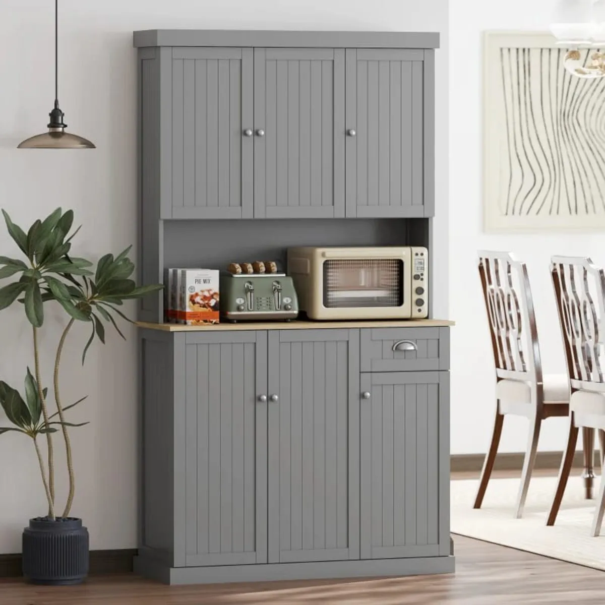 180cm Freestanding Kitchen Cabinet, Modern Storage - Image 1