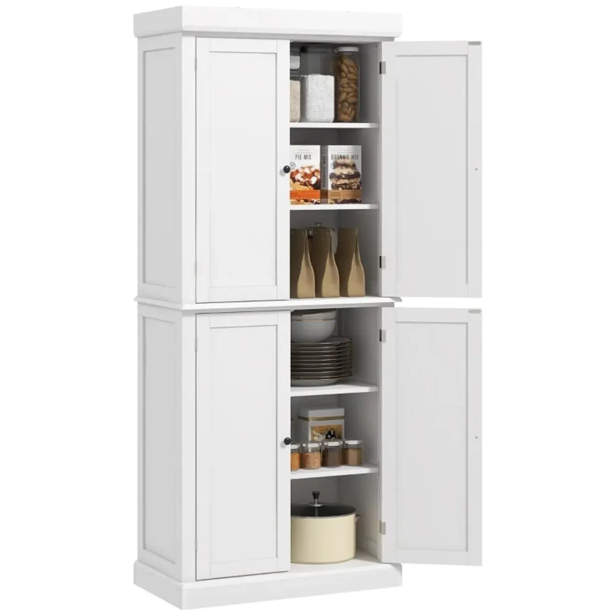 Freestanding Kitchen Cupboard with 4 Doors, Storag - Image 1