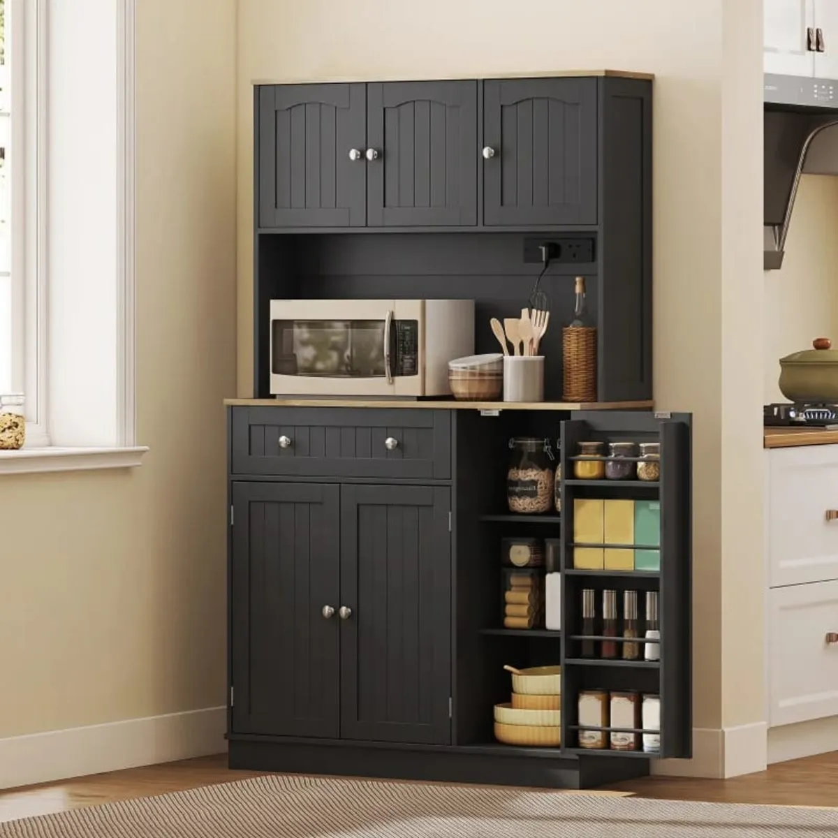 173 cm Tall Kitchen Cupboard with Charging Station - Image 1