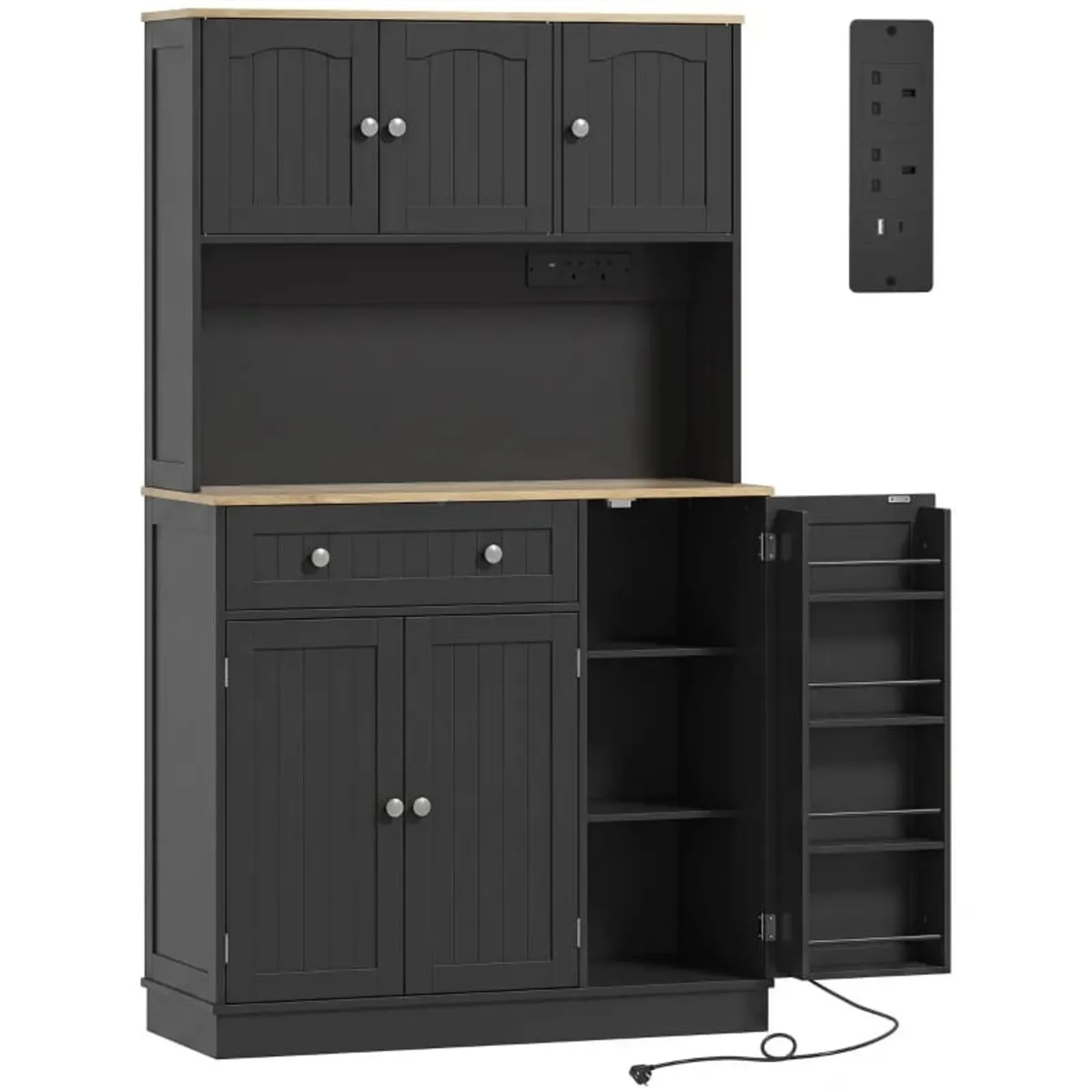 173 cm Tall Kitchen Cupboard with Charging Station - Image 3