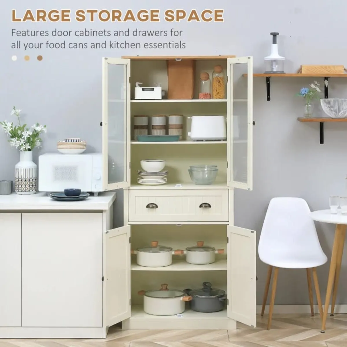 Freestanding Kitchen Cupboard, 5-tier Storage Cabi - Image 3