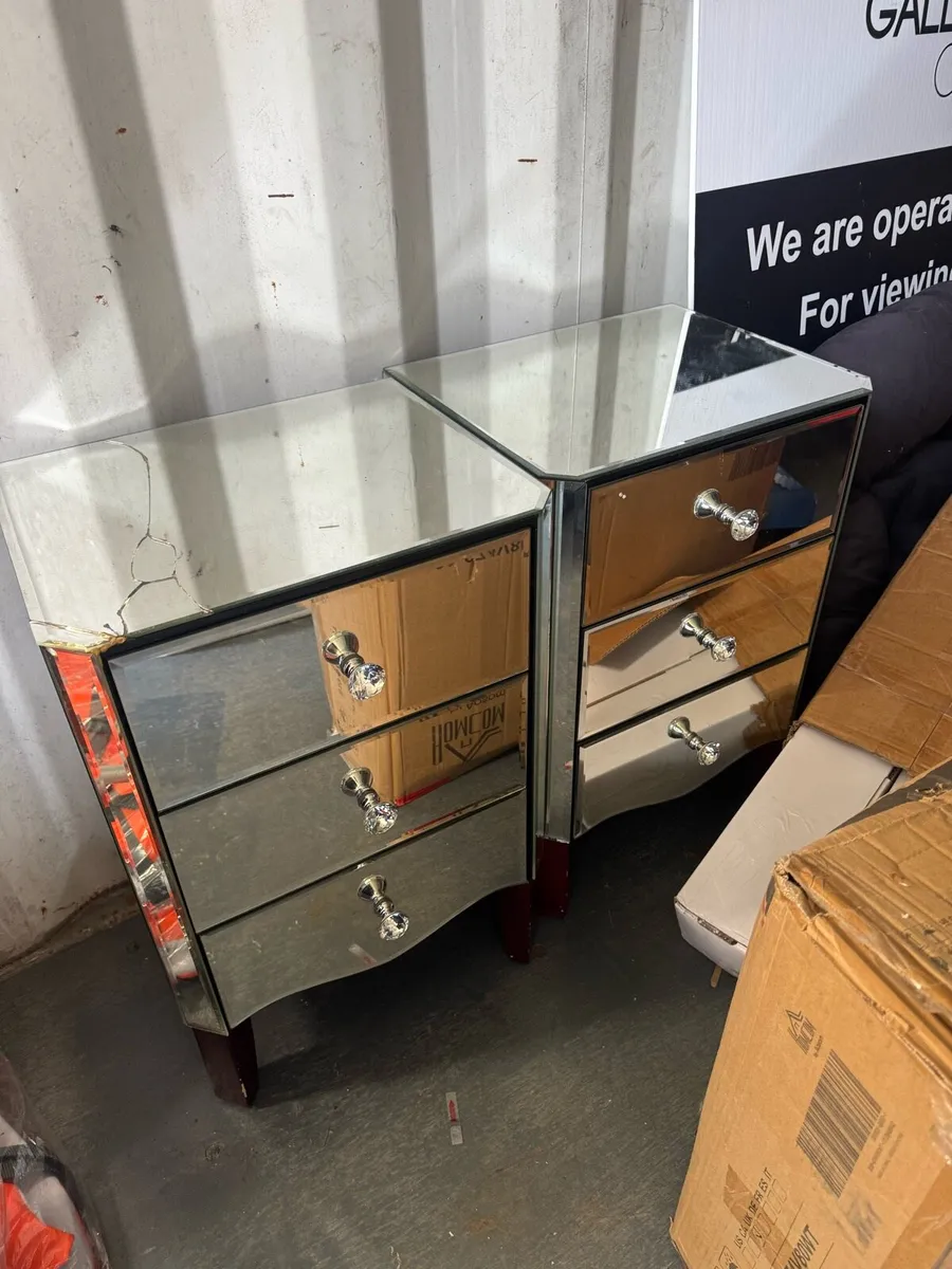 Mirror bedside lockers - Image 1