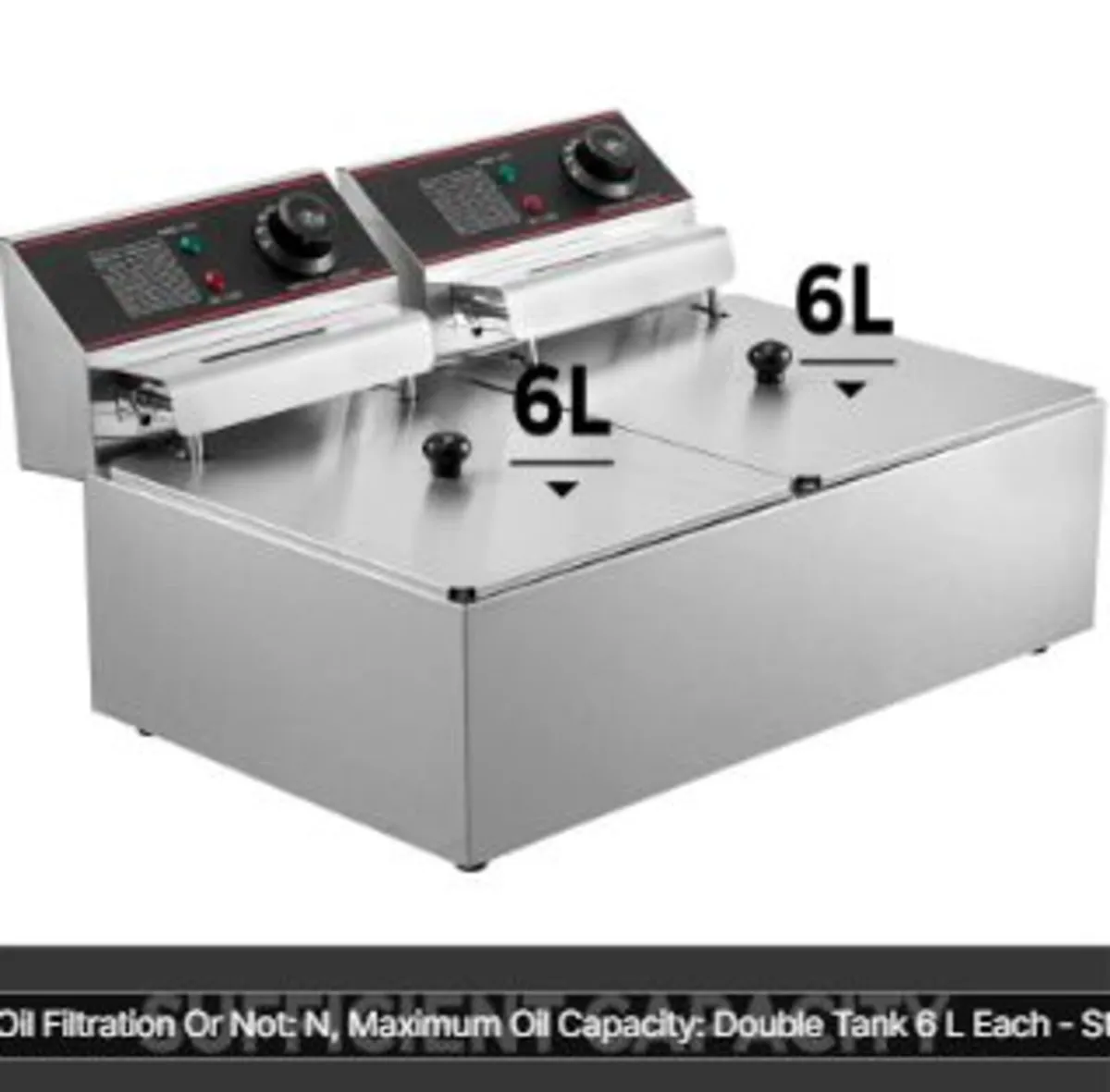 Double Deep Fat Fryer Large 5000W - Image 2