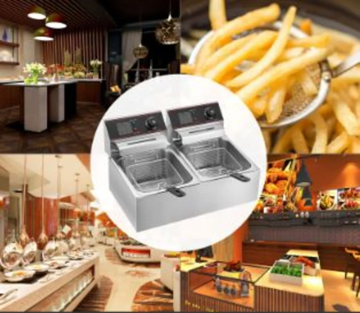 Double Deep Fat Fryer Large 5000W - Image 4