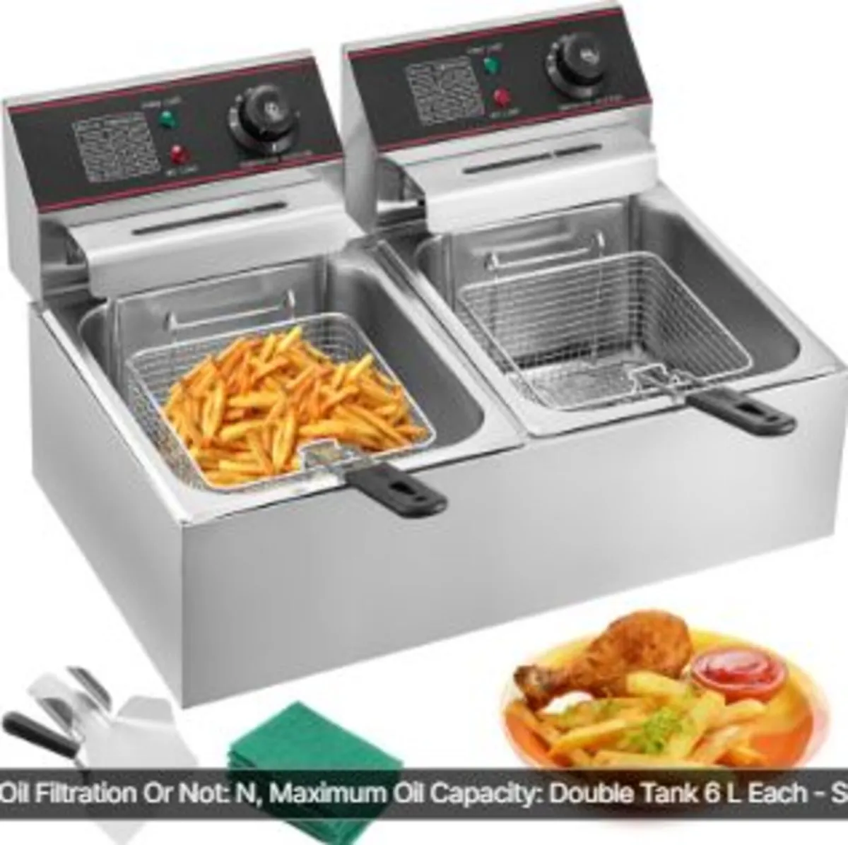 Double Deep Fat Fryer Large 5000W - Image 3