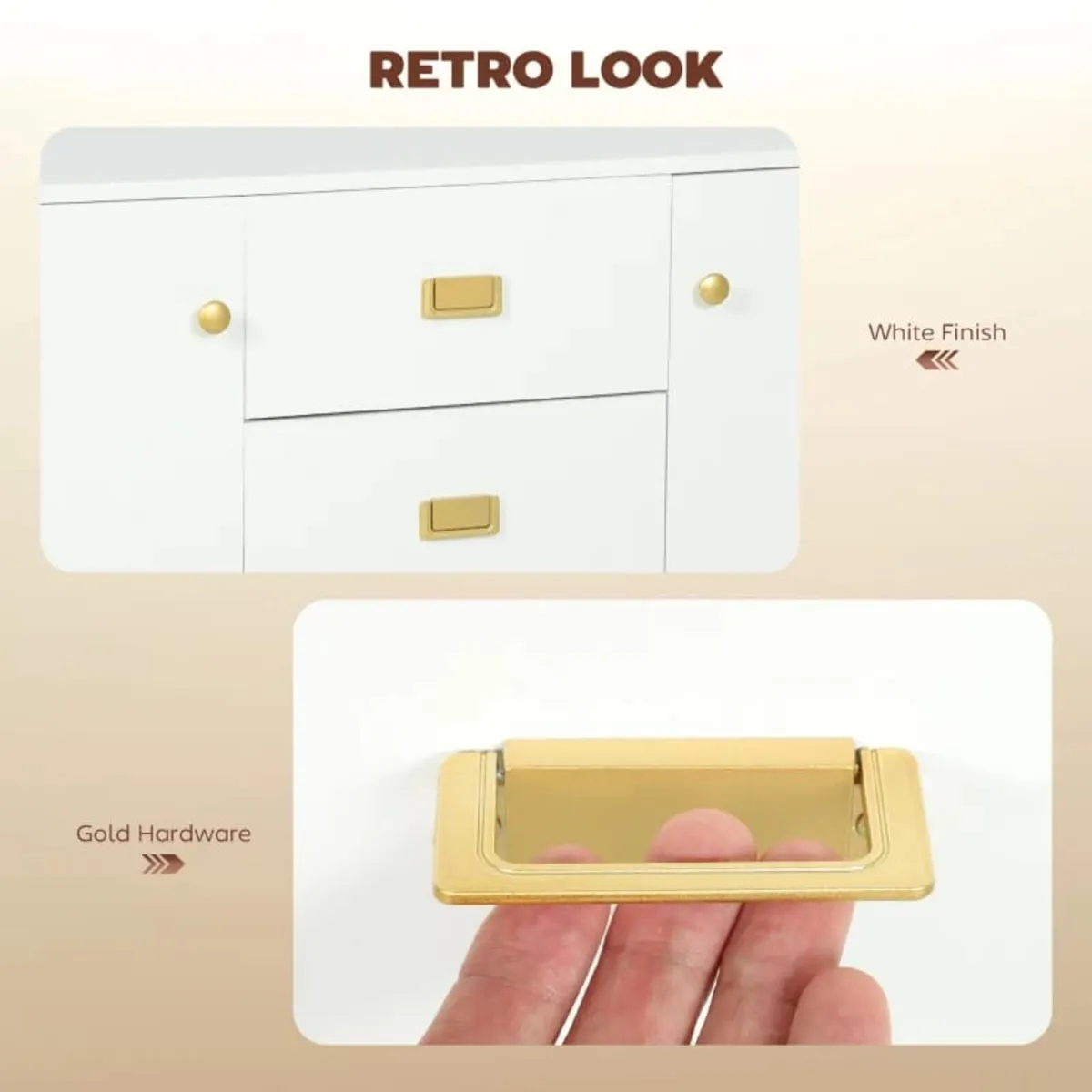 Modern White and Gold Sideboard - Image 4