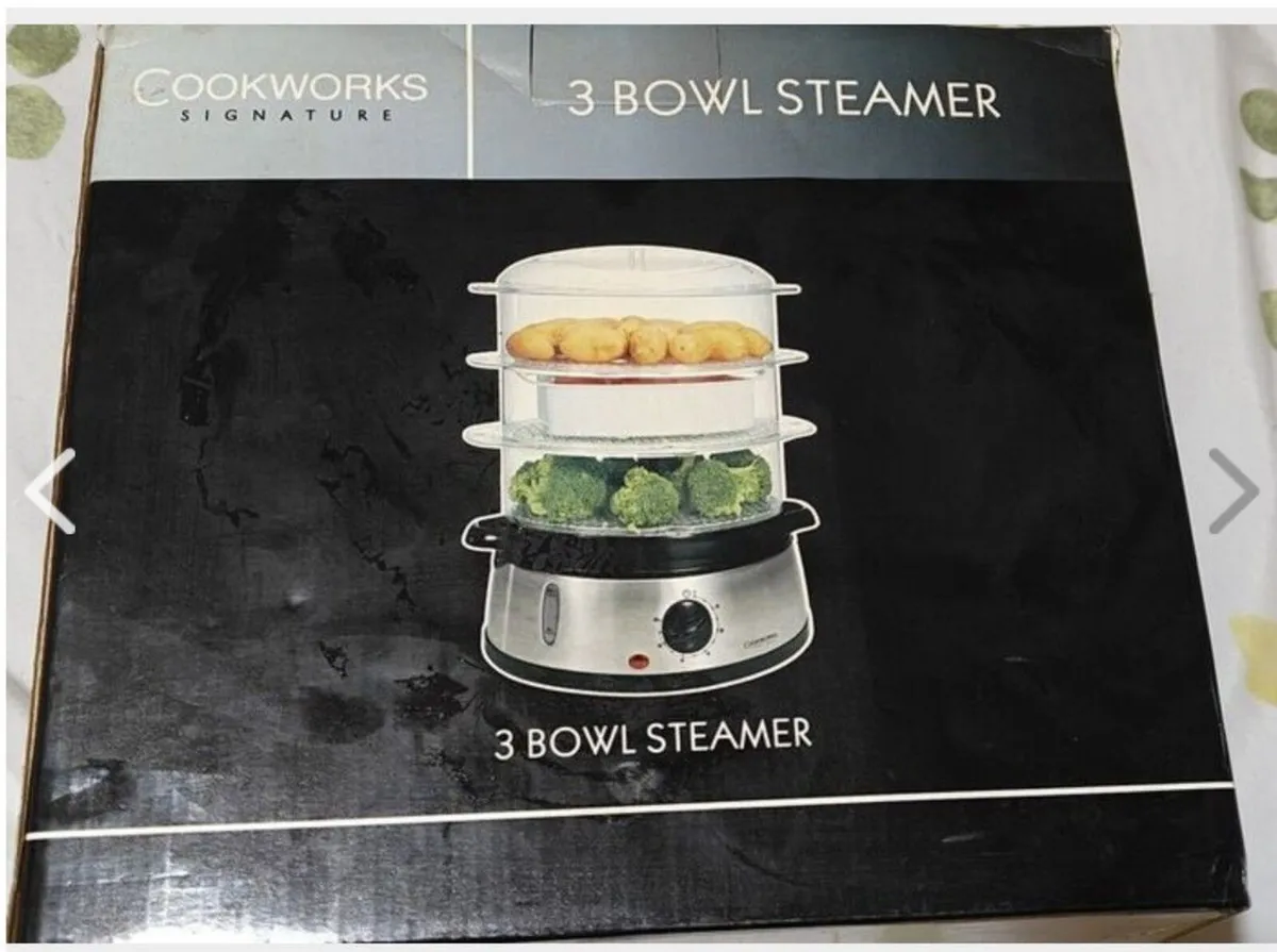 Cookworks 9 ltr 3 bowl Steamer - Image 2