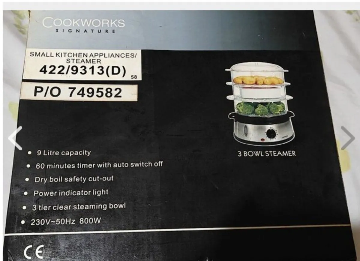 Cookworks 9 ltr 3 bowl Steamer - Image 1
