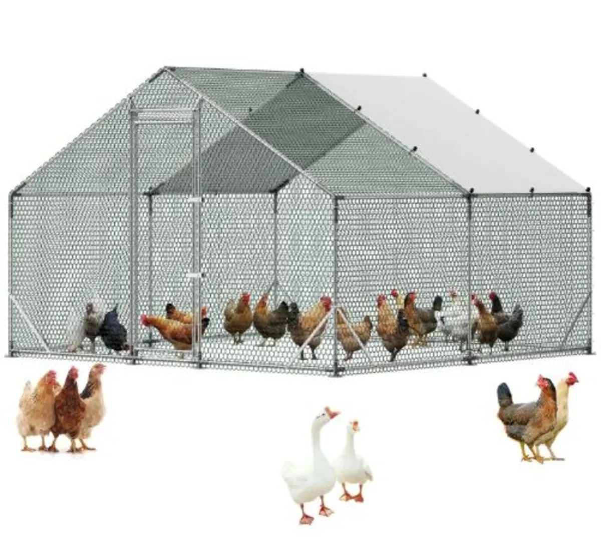 Large Metal Chicken Coop, 3 x 3 x 2 m, Walk-in - Image 1
