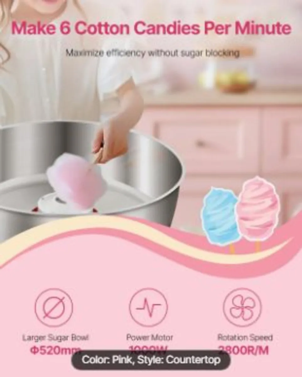 Electric Cotton Candy Machine, 1000W - Image 2