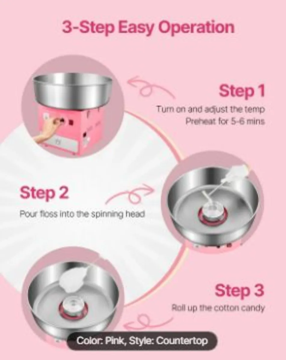 Electric Cotton Candy Machine, 1000W - Image 4