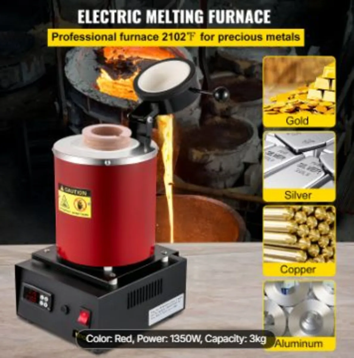 Gold Melting Furnace, 1350W - Image 2